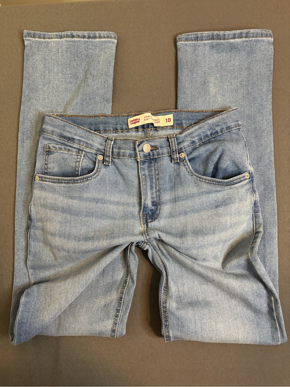 Levi's 514 Kids Straight Fit Jeans Light Blue Wash Size 18 Regular 29x31